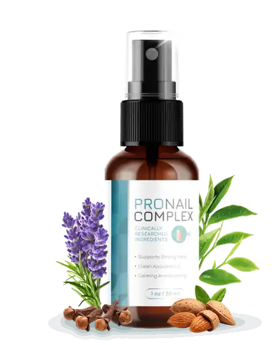 ProNail Complex mist spray bottle with lavender, clove and almond ingredients